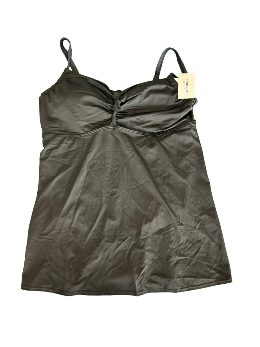 NWT Swimsuits For All Black Swimdress 24 D DD Underwire Tummy Control Plus